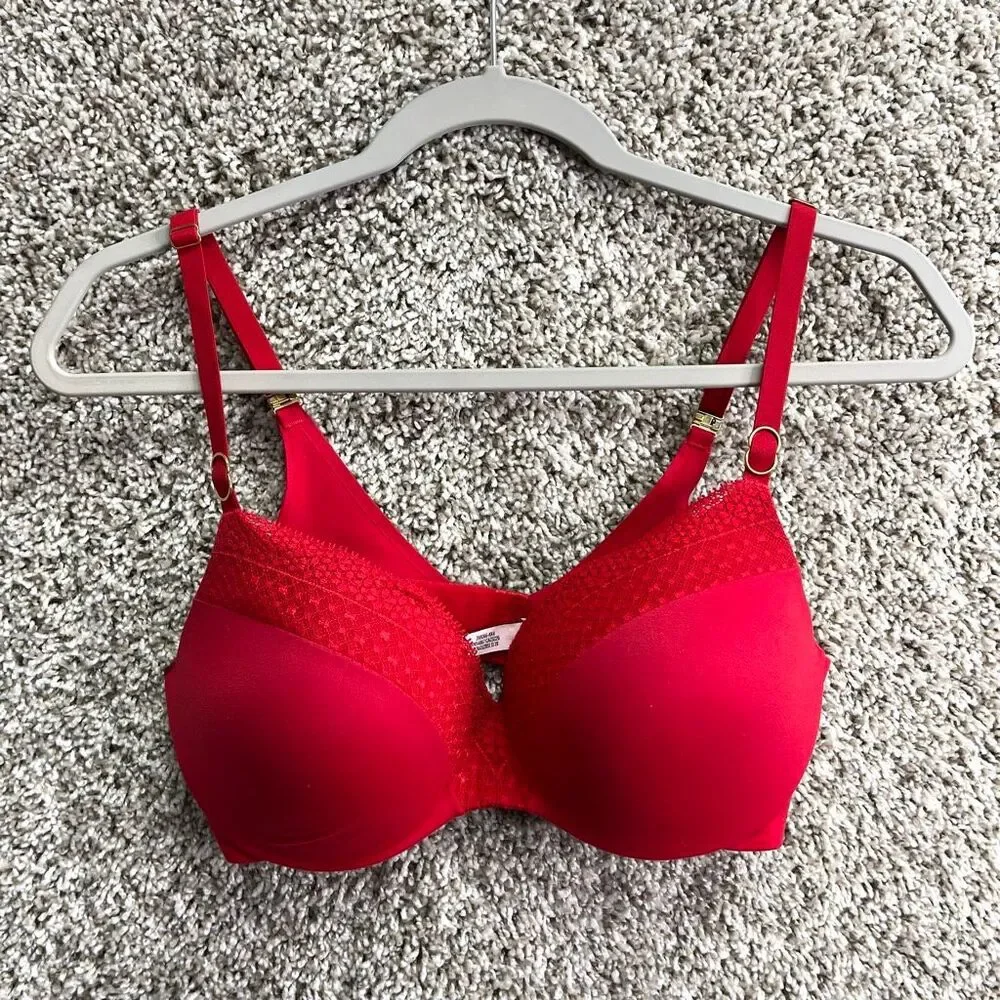 Victoria’s Secret Bra Women’s 34D Incredible Red Lined Demi